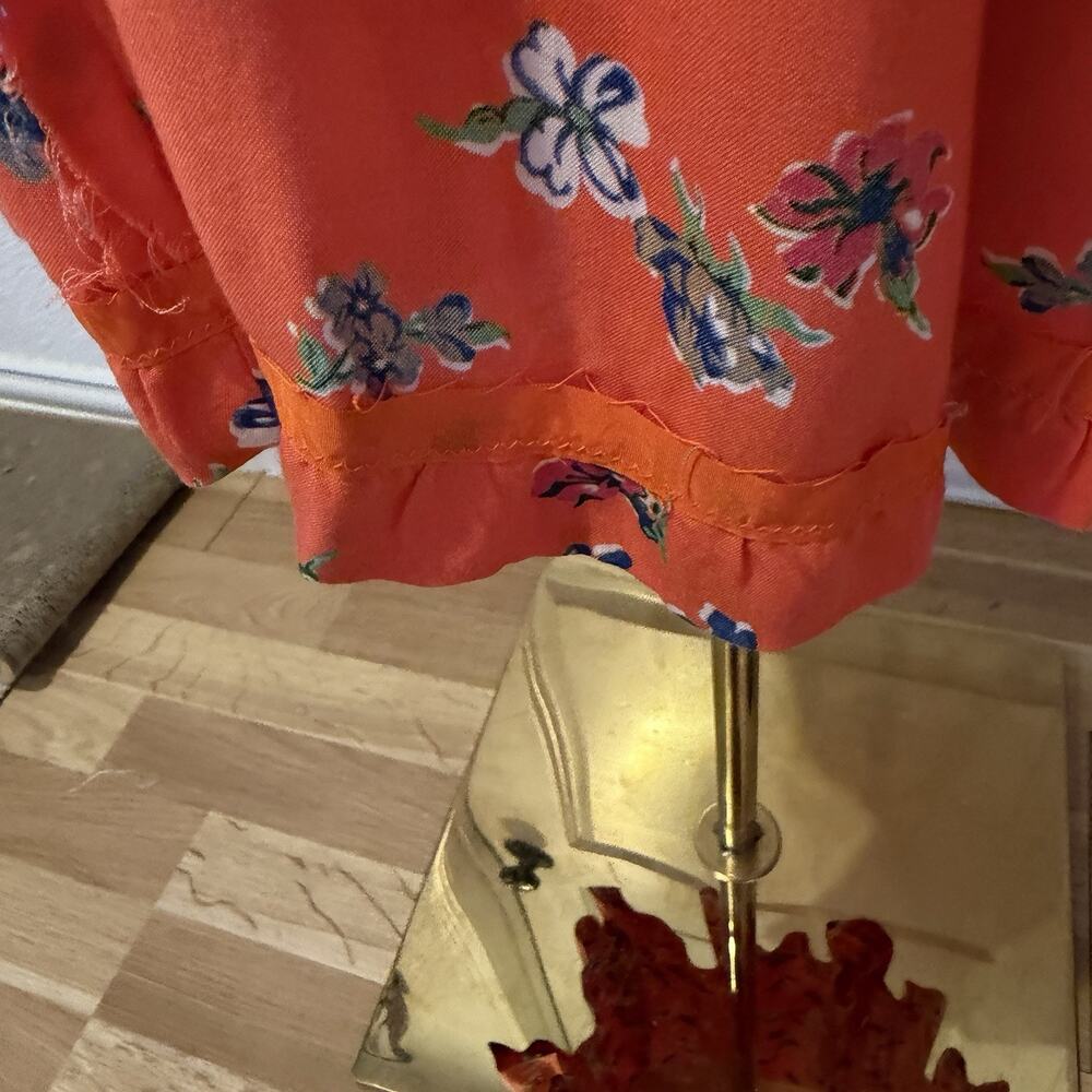 Orange Floral Vintage Top/Skirt Set Size Small 40’s or 70’s Cottagecore - Picture 11 of 16